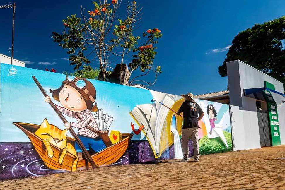 Itaipu Binacional e Itaipu Parquetec promovem oficinas de grafite para jovens no PR e no sul do MS