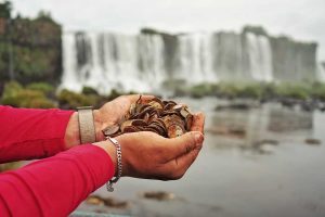 383 kg de moedas são retiradas das Cataratas do Iguaçu