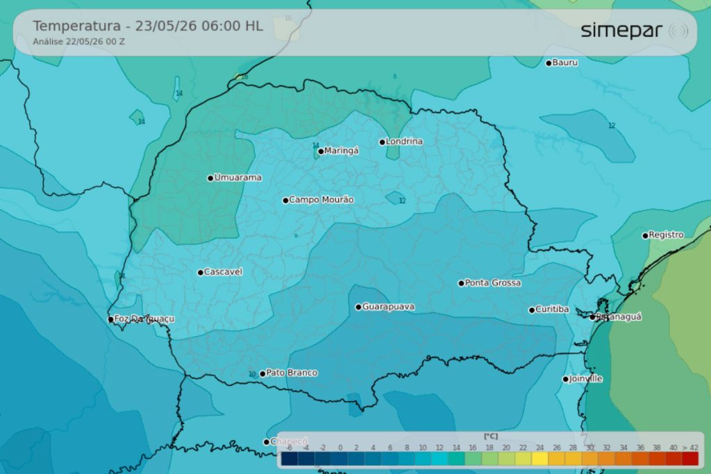 Oeste do Paraná tem chuva e trovoadas previstas para o fim de semana