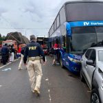 Engavetamento na BR-277 envolve 5 veículos e deixa 2 feridos