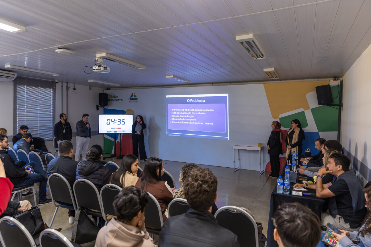 Apresentação de pitches aconteceu no sábado (13), no Itaipu Parquetec. Foto: Kiko Sierich/Itaipu Parquetec.