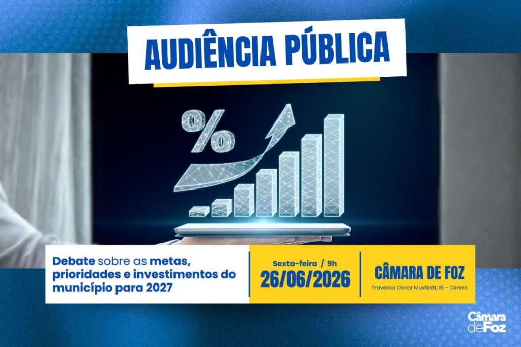 Audiência pública vai debater e metas e diretrizes da Lei Orçamentária de 2027