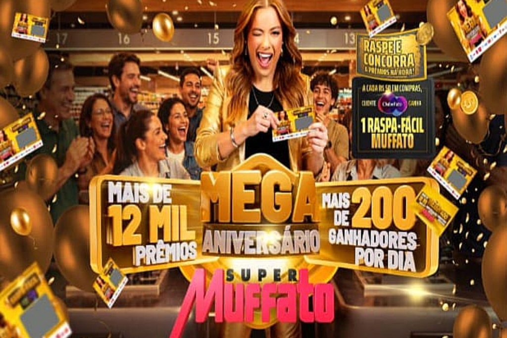 Super Muffato lança Mega Aniversário com mais de 12 mil prêmios instantâneos