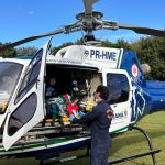 Paciente do Hospital Municipal Padre Germano Lauck é transferido por transporte aeromédico para a Policlínica de Pato Branco